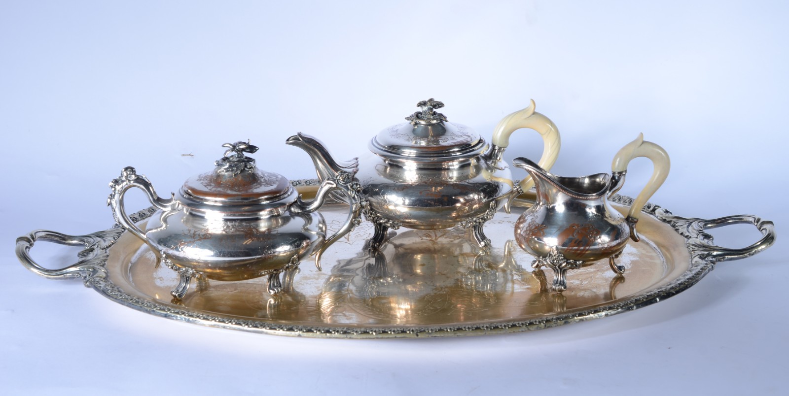 Baixela de chá e café de metal prateado Relaine - Paris, composto de... - foto 2 de 9