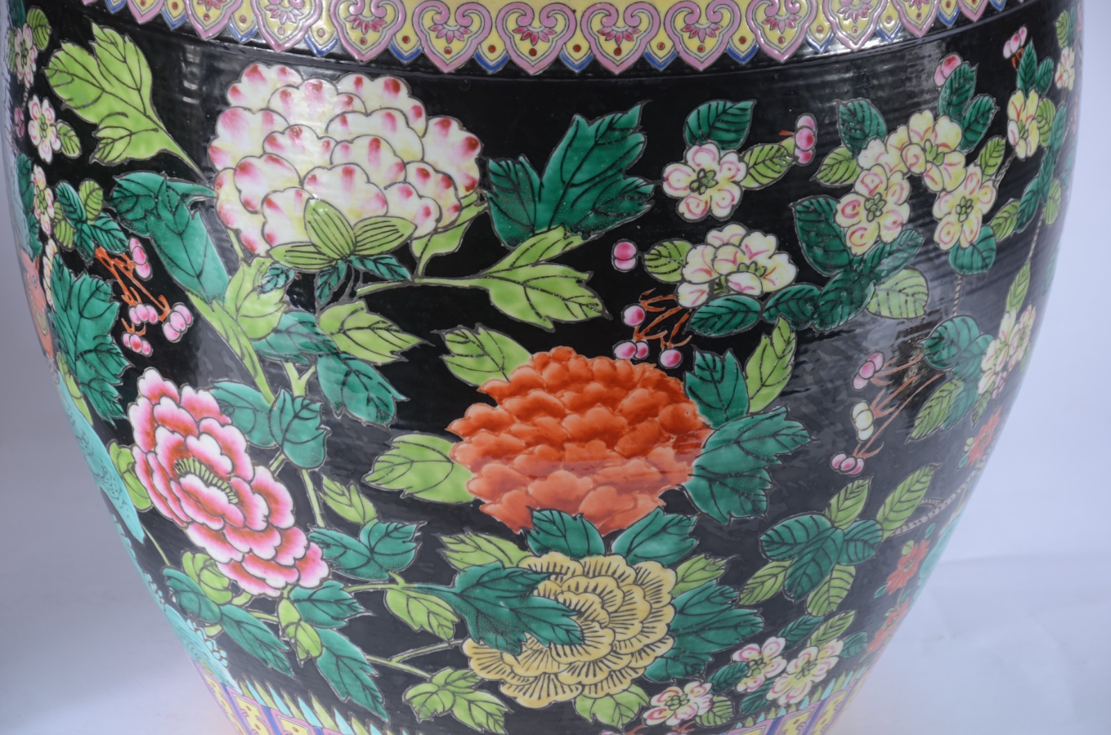 Par de cachepots/aquários de porcelana oriental, decorados com flores... - foto 4 de 5