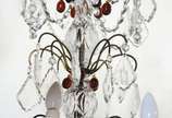 Lustre de metal para 12 luzes com pingentes e c... - Lustre de metal para 12 luzes com pingentes e contas de cristal, estilo Versailles.