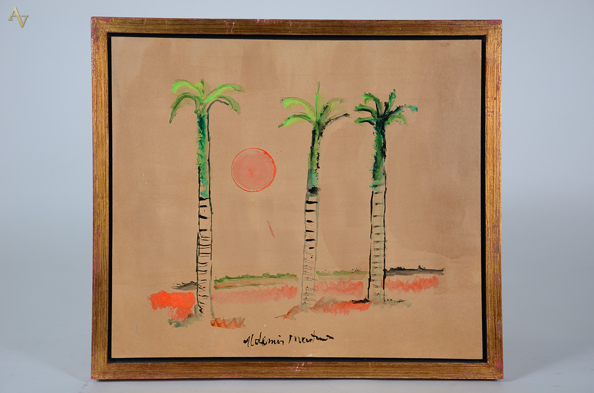 ALDEMIR MARTINS (1922 - 2006) - Marinha com Coqueiros - ascse - 44 x... - foto 1 de 3