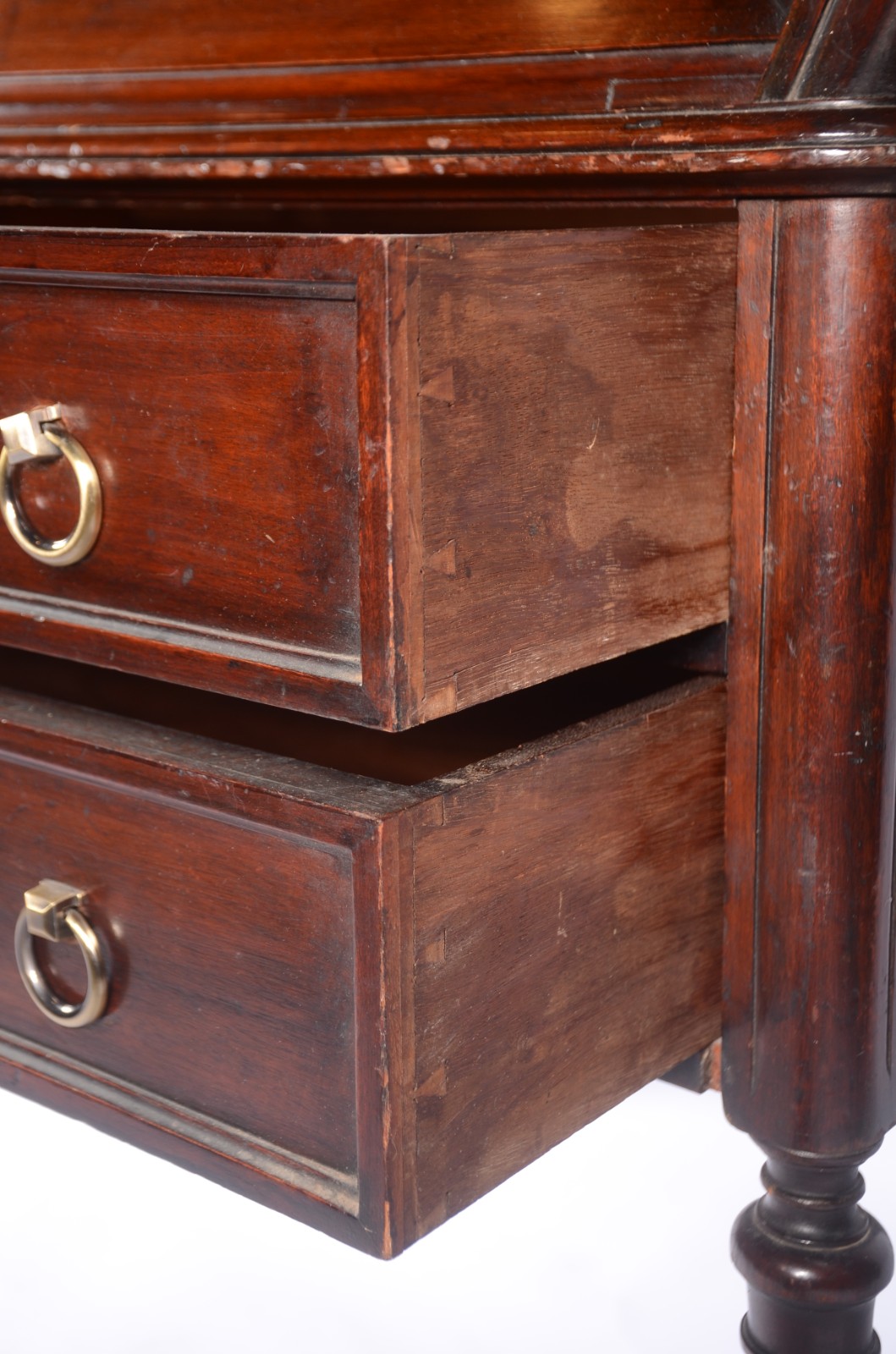Cômoda "bookcase" de madeira nobre com 2 gavetas, tampo articulado... - foto 6 de 11