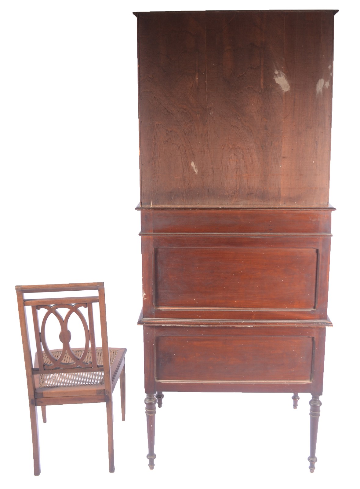 Cômoda "bookcase" de madeira nobre com 2 gavetas, tampo articulado... - foto 8 de 11