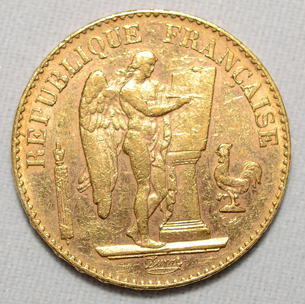 VINTE FRANCOS - Moeda - França, 1898 - Peso 6,45 g - Perfeita. Título... - foto 1 de 2