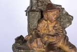 J. Garnier (1853-1910),  - Escultura de bronze francês representando menino na fonte.