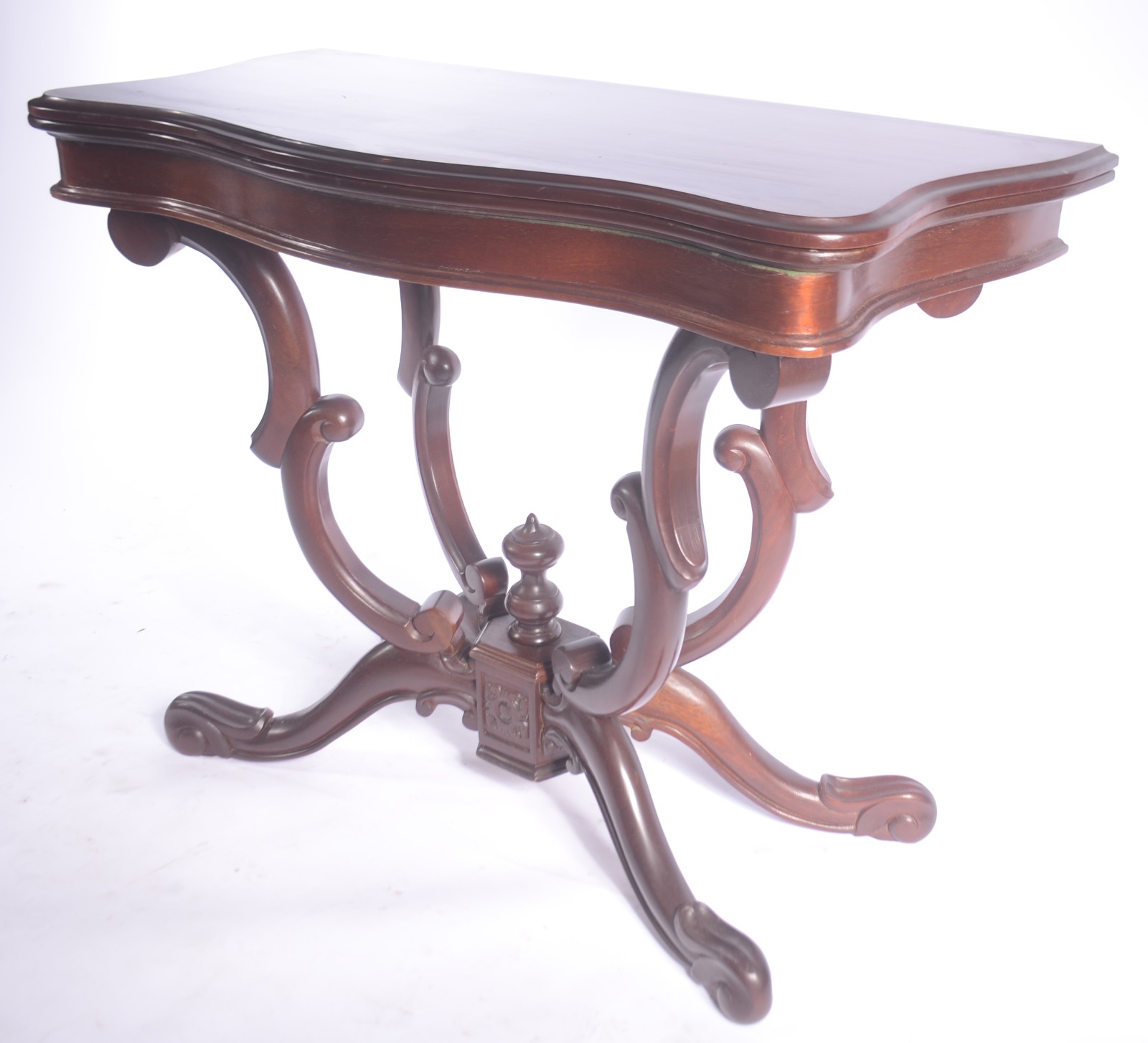Elegante aparador/mesa de jogo de madeira nobre, tampo dobrável... - foto 1 de 11
