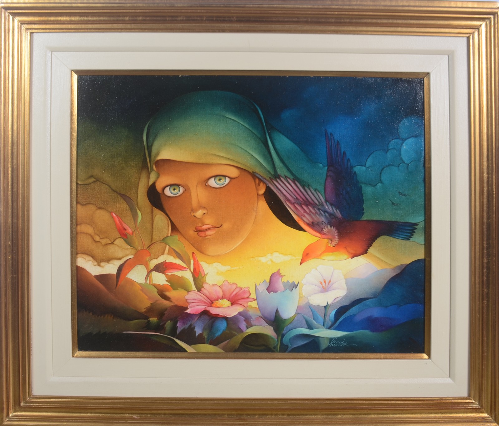Mulher com Flor e Passaro - foto 2 de 5