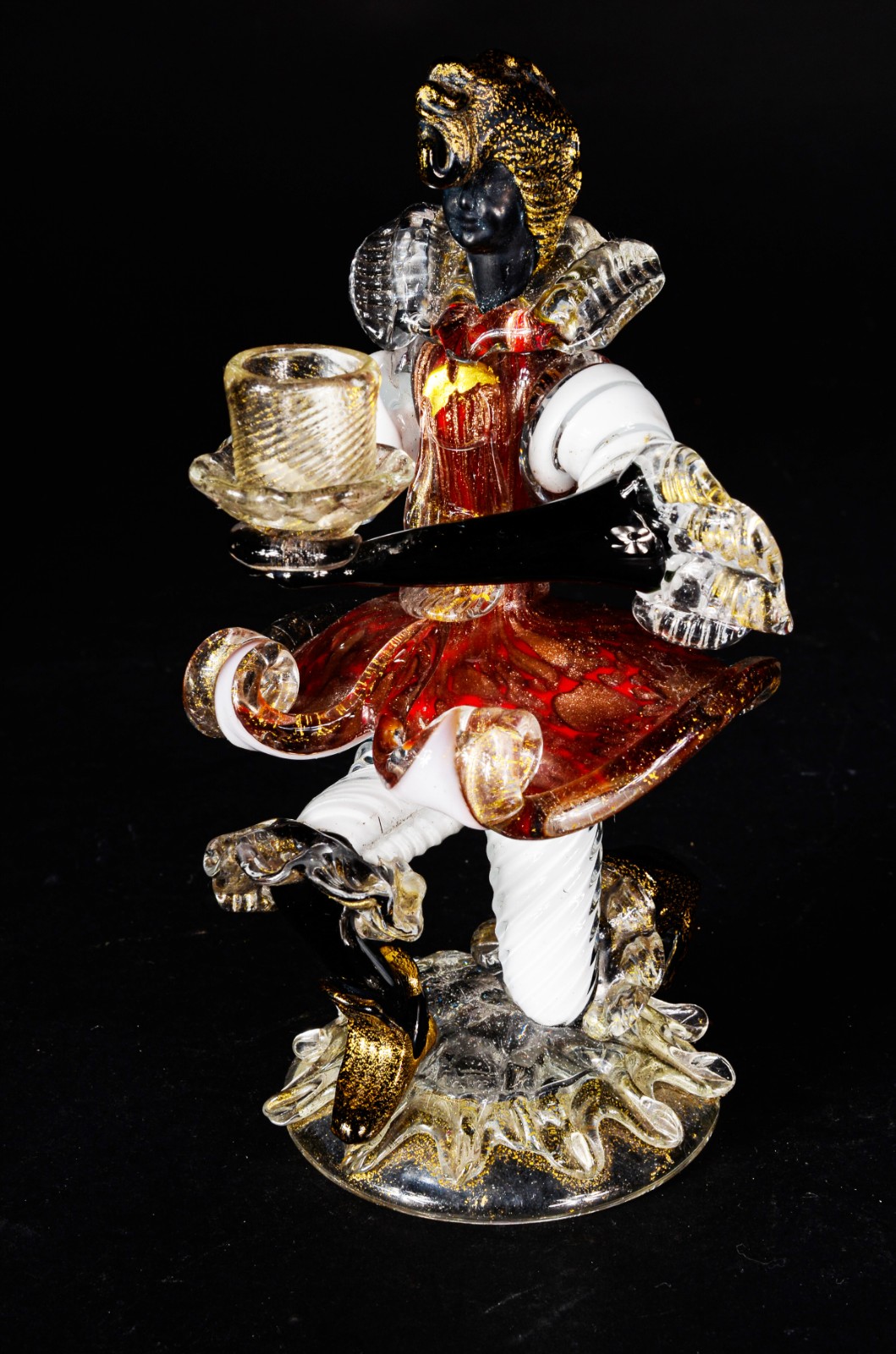 Estatueta de murano italiano representando figura carnavalesca com pó... - foto 2 de 6