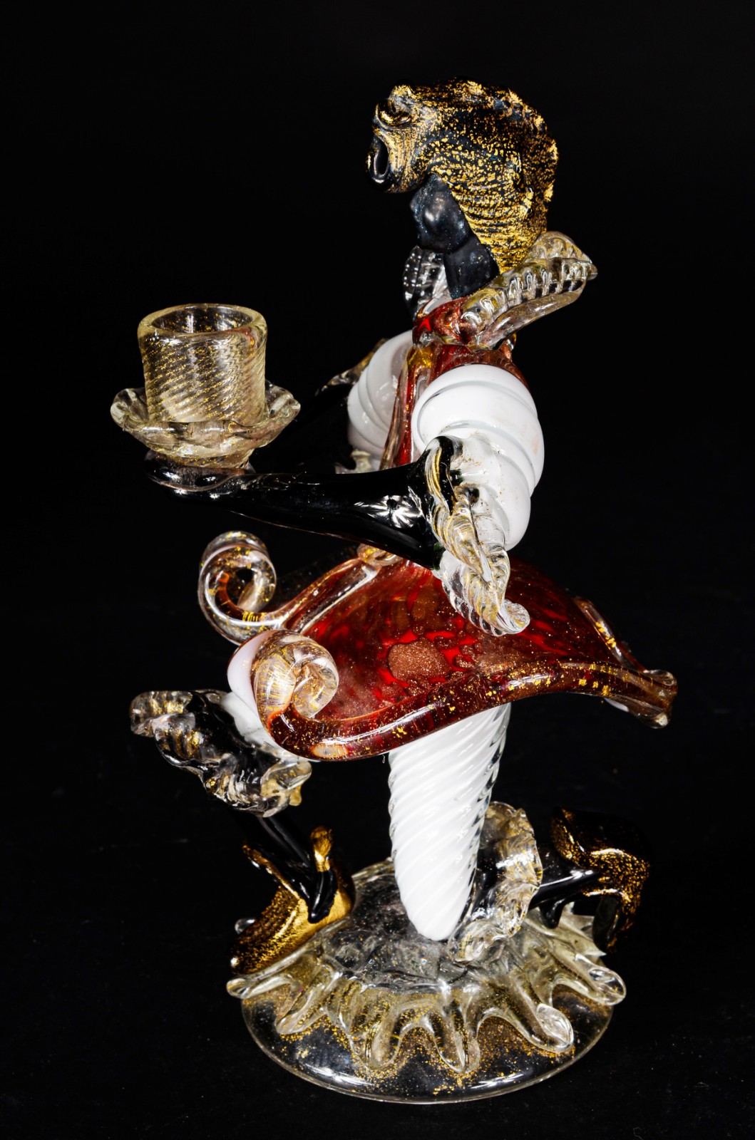 Estatueta de murano italiano representando figura carnavalesca com pó... - foto 3 de 6