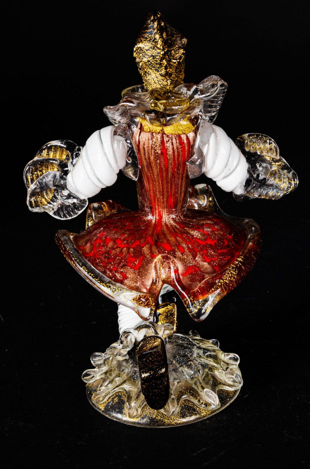 Estatueta de murano italiano representando figura carnavalesca com pó... - foto 4 de 6