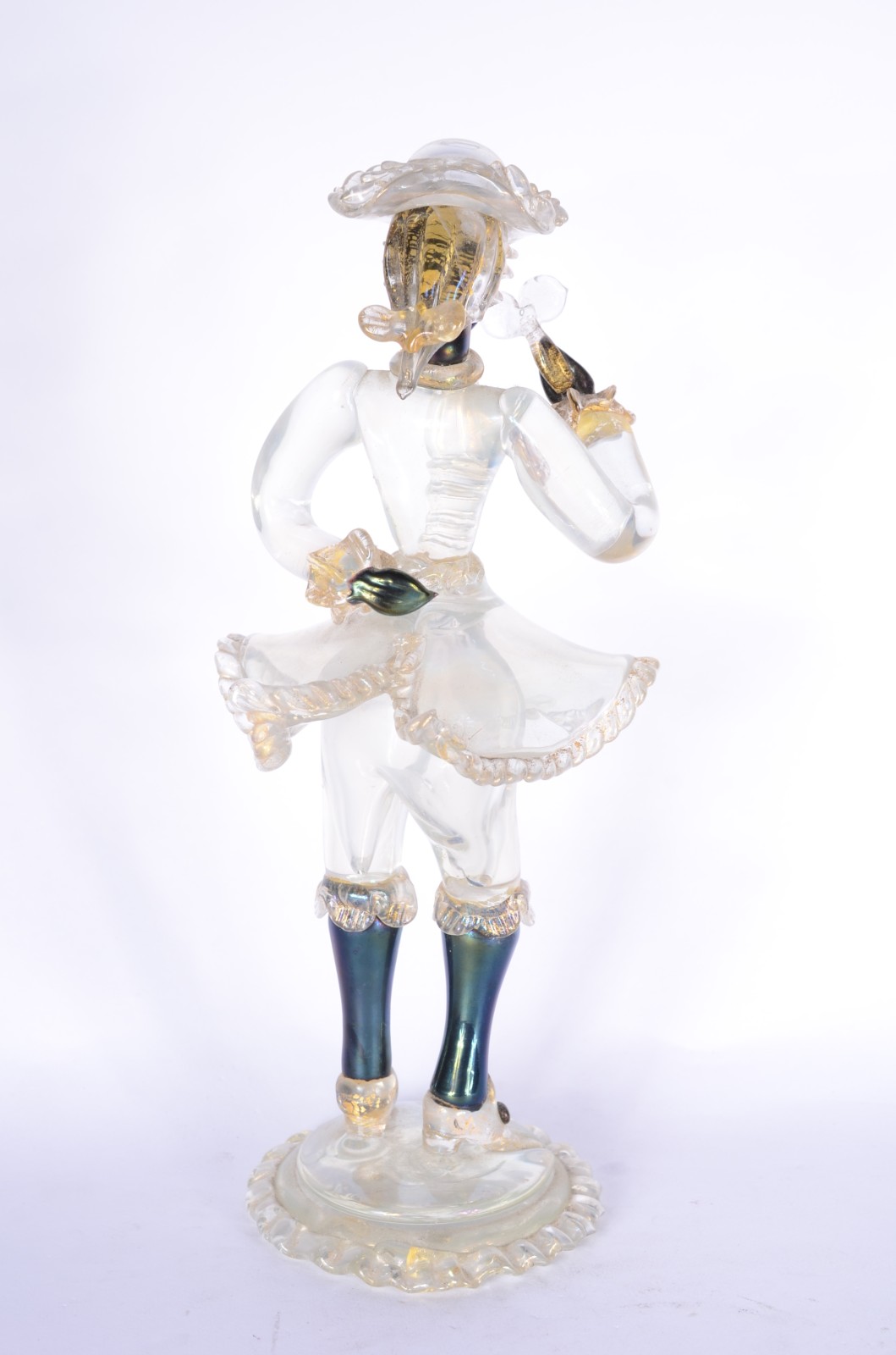 Escultura de murano representando figura masculina com pó de ouro... - foto 4 de 10