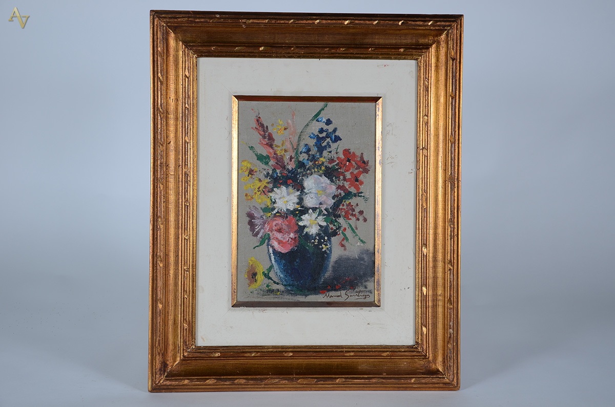 MANOEL SANTIAGO (1897 - 1987) - Flores - ose - 32 x 22 - foto 1 de 3