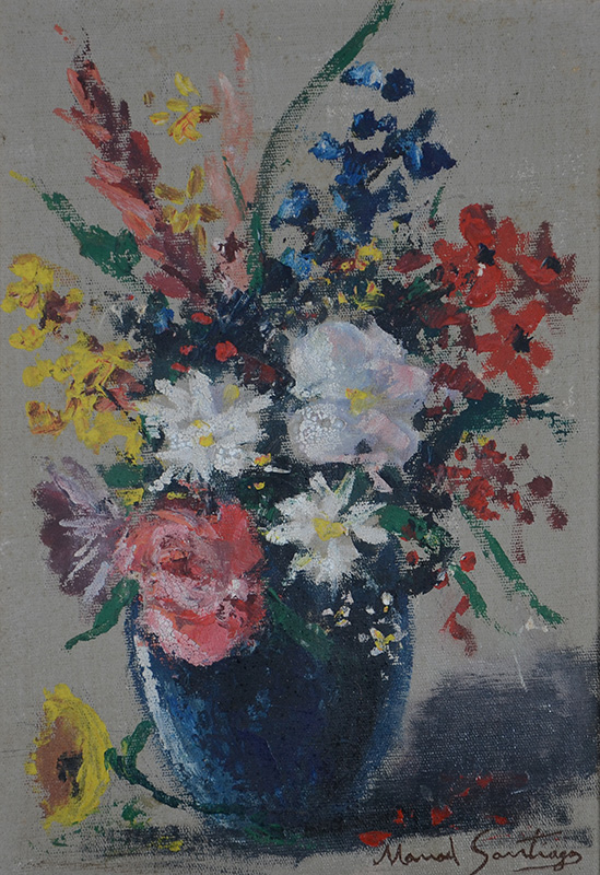 MANOEL SANTIAGO (1897 - 1987) - Flores - ose - 32 x 22 - foto 2 de 3