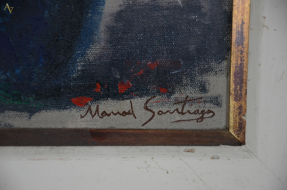 MANOEL SANTIAGO (1897 - 1987) - Flores - ose - 32 x 22 - foto 3 de 3