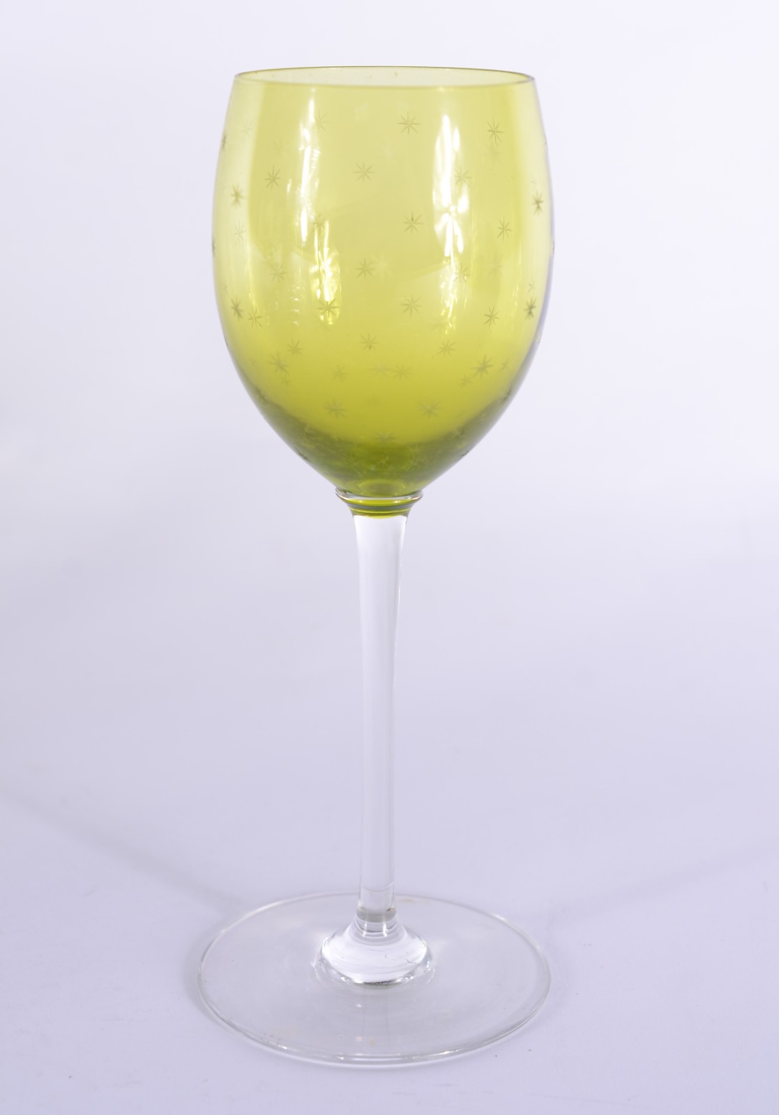 Conjunto com 9 antigos cálices para vinho branco de cristal europeu... - foto 2 de 3