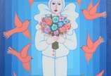 Adelson do Prado (1944-2013), Pierrot, Pássaros... - Óleo sobre tela - datado 2000.