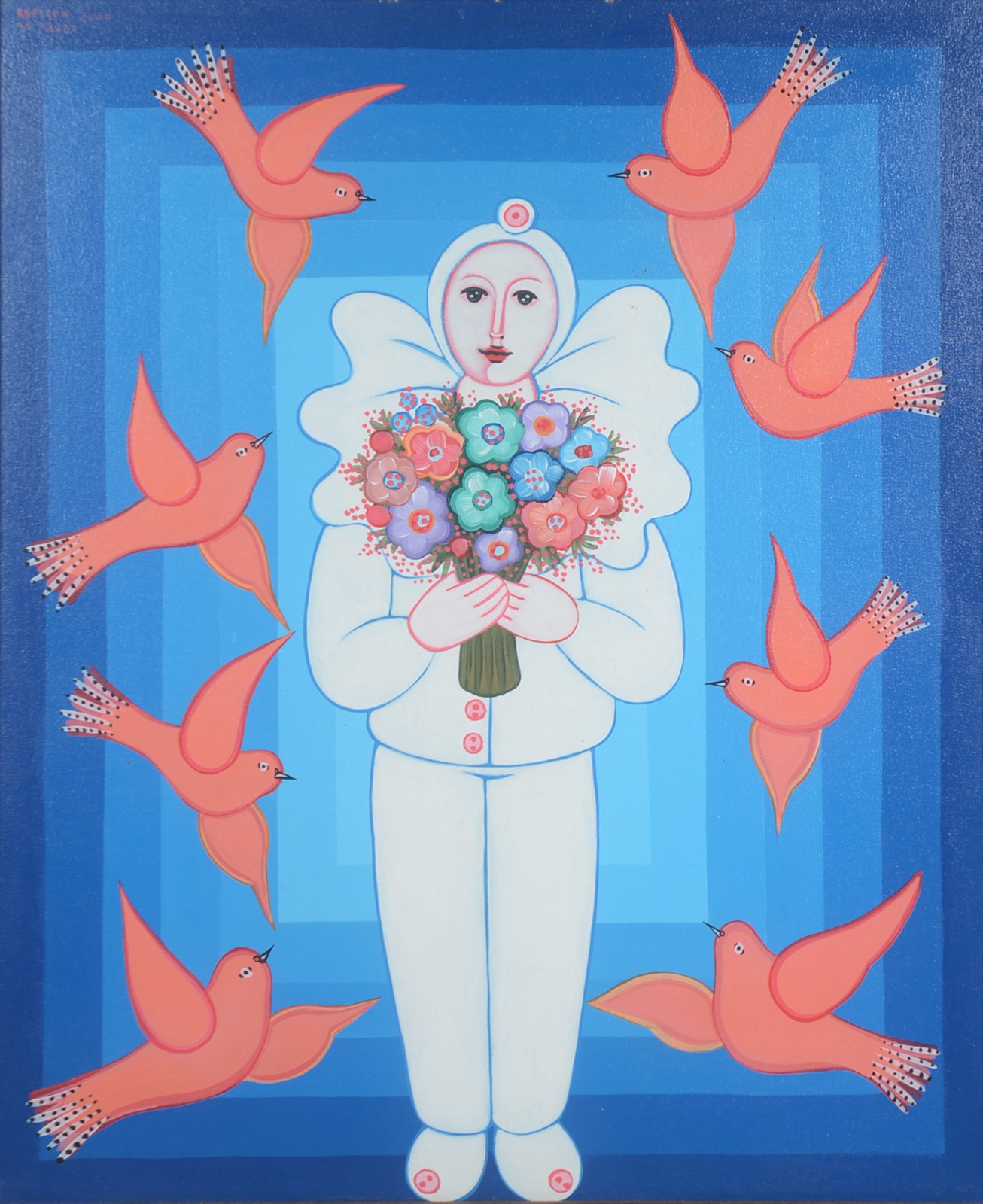 Adelson do Prado (1944-2013), Pierrot, Pássaros e Flores - foto 1 de 5