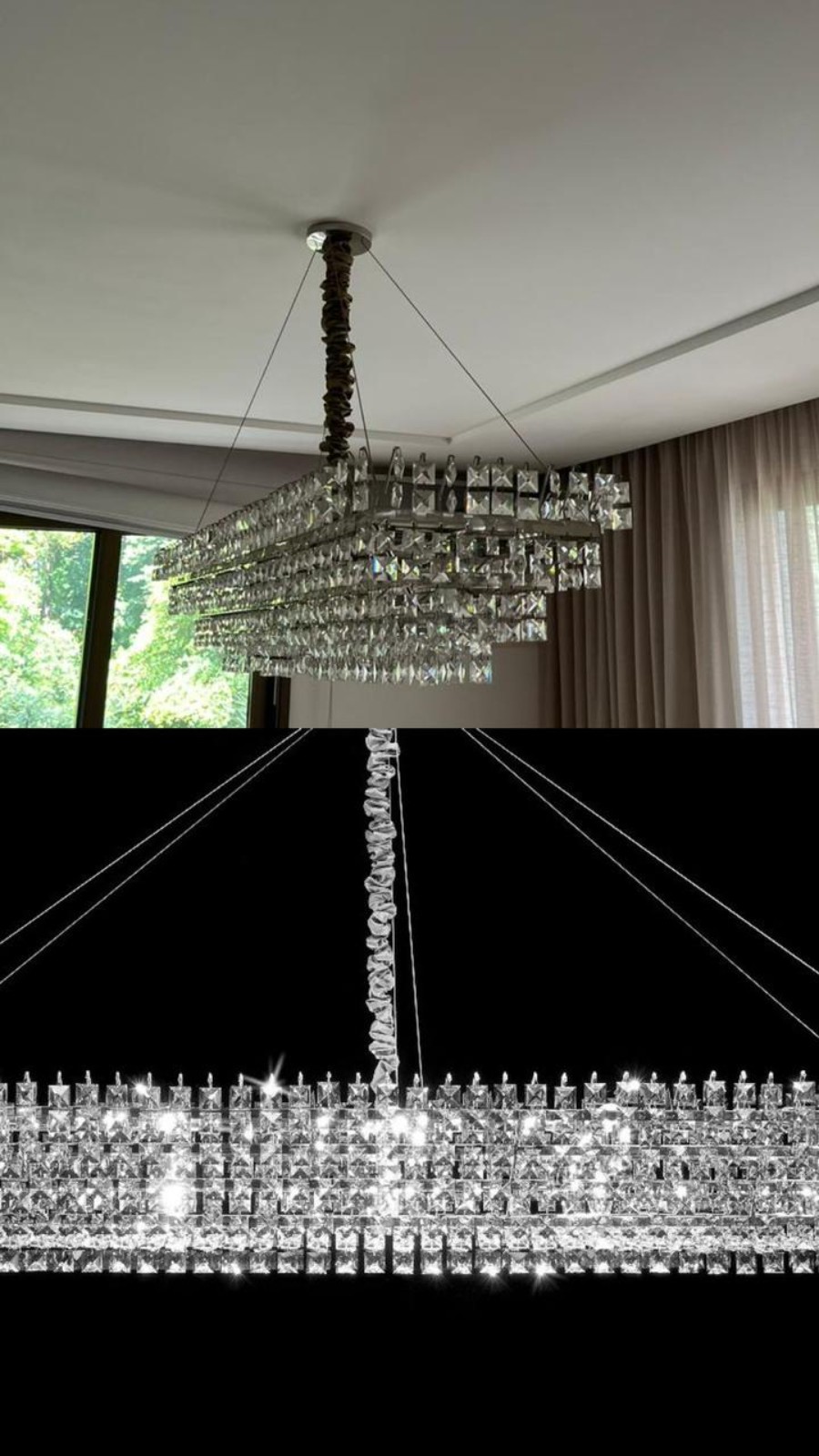 Lustre pendente com cristais tchecos e aço inox da Loja Scatto. Foto... - foto 2 de 2