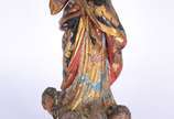 Nossa Senhora da Conceição - Escultura em madeira entalhada com policromia e douração. A figura está representada de pé em vulto perfeito de expressão graciosa com as mãos postas 