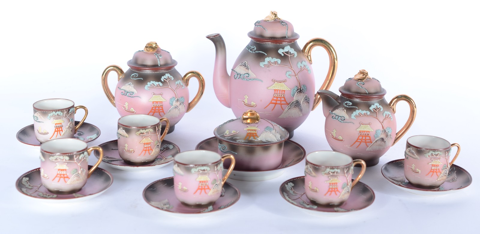 Aparelho para café de porcelana oriental "casca de ovo", composto de... - foto 1 de 7