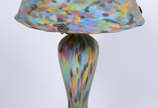 Ravagnani (1962),  - Grande abatjour de pasta de vidro com mesclas coloridas, assinada.