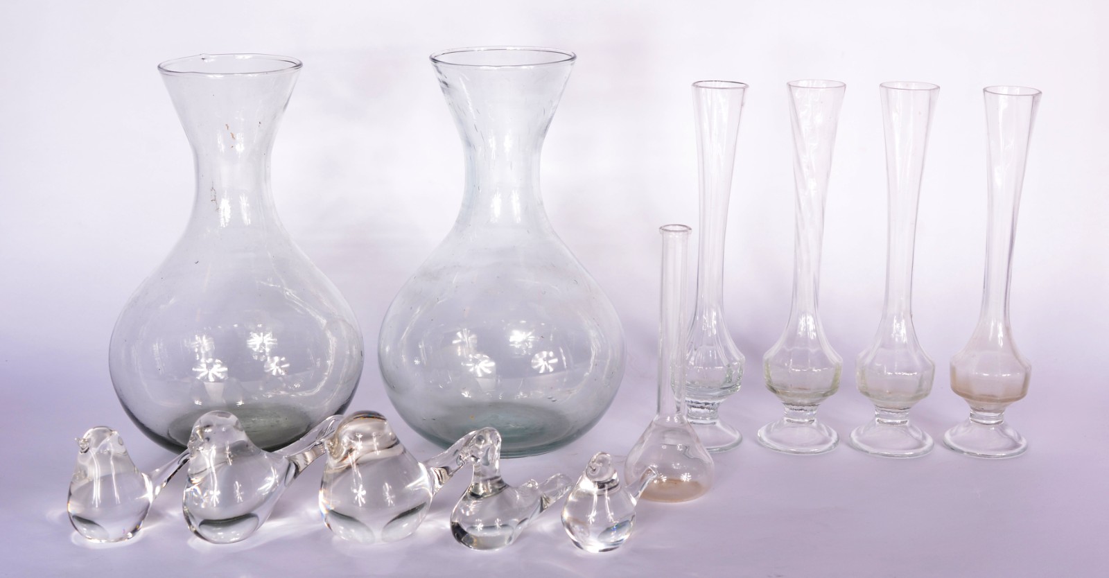 Diversas peças de vidro, sendo: 5 solifleur, 2 decanteur e 5... - foto 1 de 5