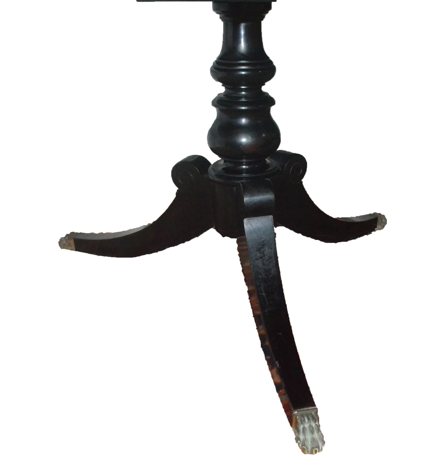 Mesa de jantar de madeira ebanizada, tampo oval circundado por metal... - foto 4 de 6