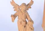 Três imagens de madeira, sendo: São Francisco, ... - Três imagens de madeira, sendo: São Francisco, Nossa Senhora de Fátima e anjo da guarda.