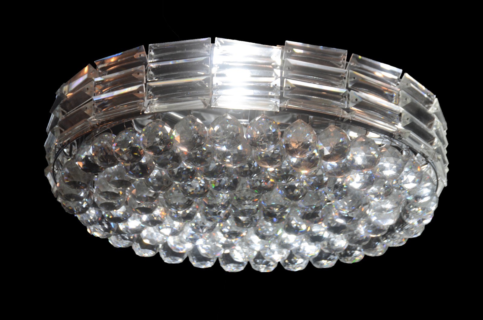Lustre "Plafon" de cristal, comprado na loja Barra Light, RJ. - foto 1 de 4