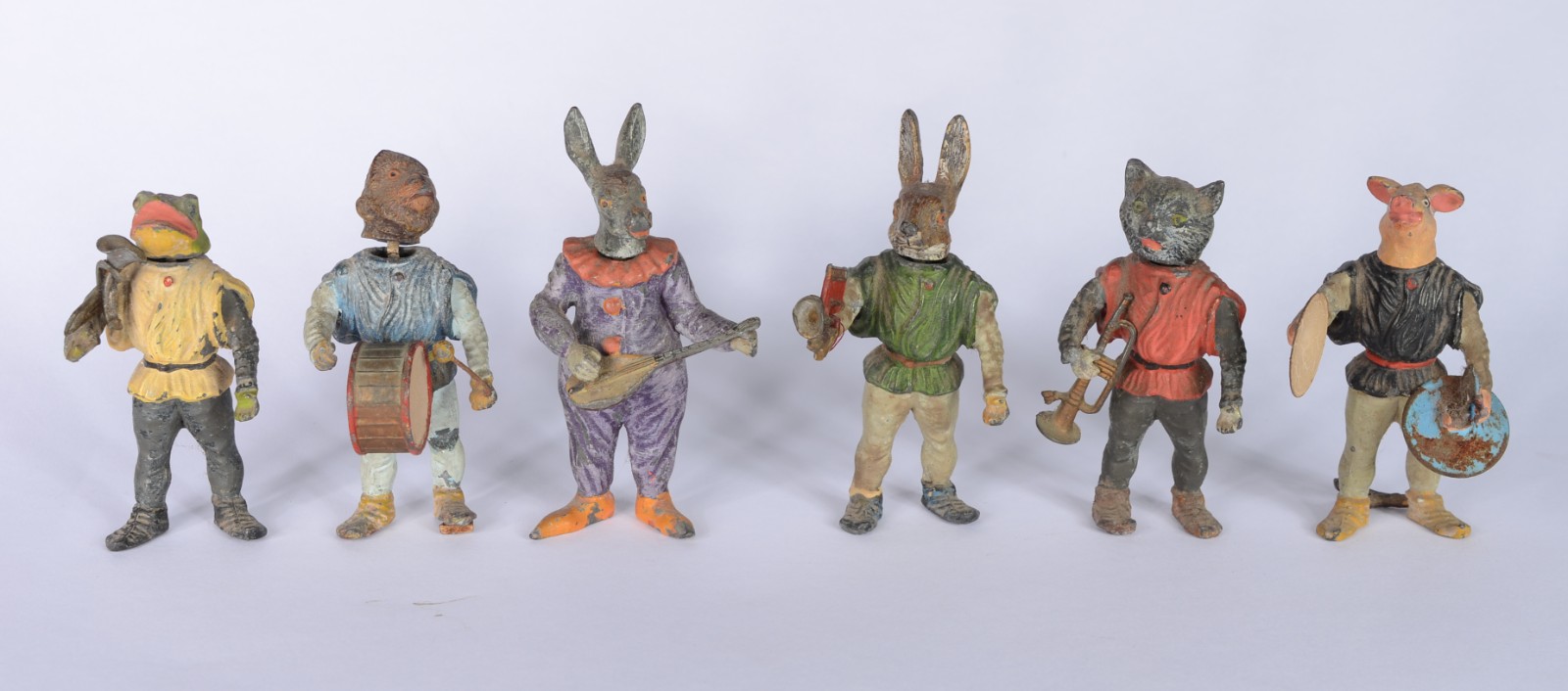 Raro grupo escultórico miniatura em bronze austríaco policromado do... - foto 1 de 6