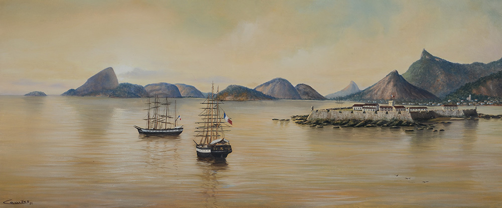 EDUARDO CAMÕES (1955) - Ilha de Villegaignon - ost - 30 x 70 - datado... - foto 2 de 5