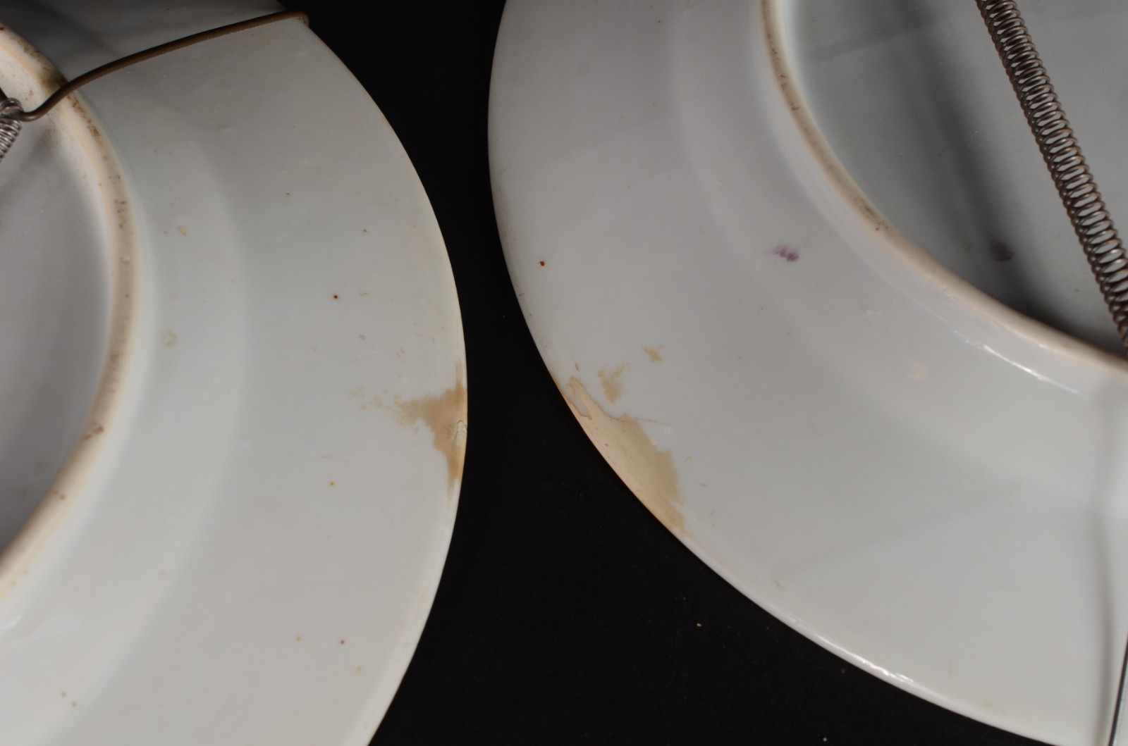 Par de antigos pratos de porcelana decorados com figuras de faisões... - foto 6 de 7