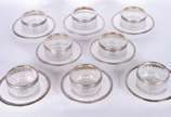 Conjunto com 8 lavandas com presentoir de crist... - Conjunto com 8 lavandas com presentoir de cristal frances lapidado e bordas com aros de prata contrastada, trabalhados com folhas de parreira e ...