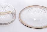 Conjunto com 8 lavandas com presentoir de crist... - Conjunto com 8 lavandas com presentoir de cristal frances lapidado e bordas com aros de prata contrastada, trabalhados com folhas de parreira e ...