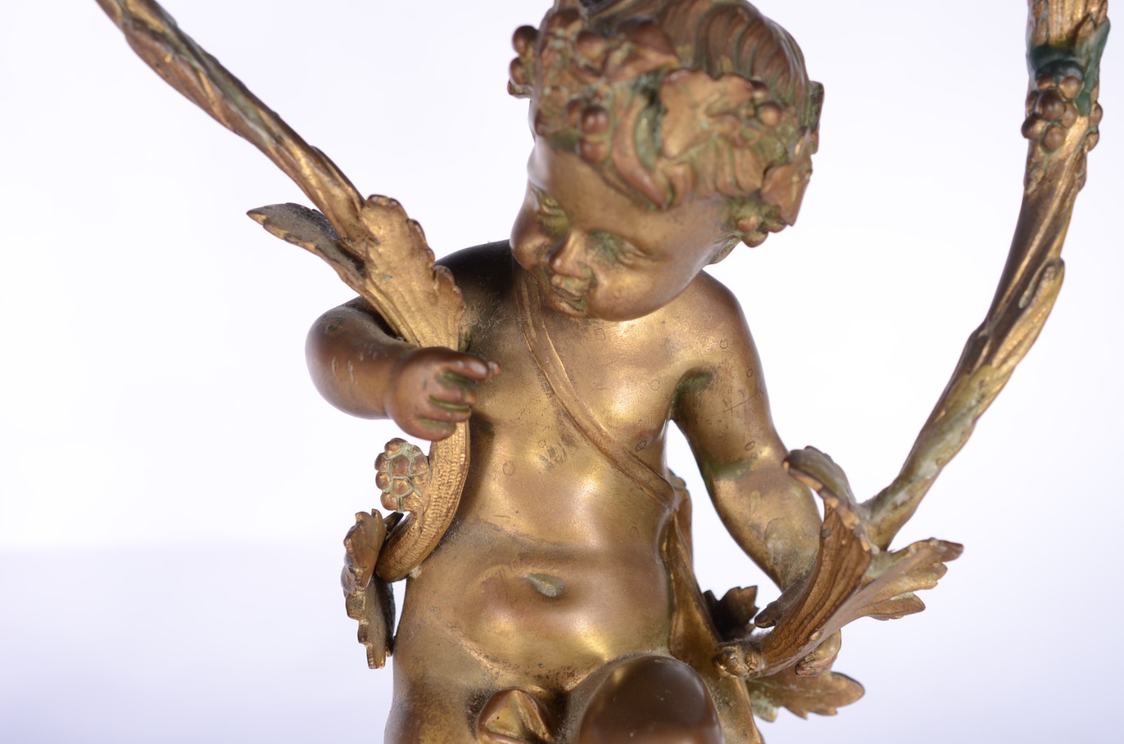 Par de candelabros de bronze dourado e mármore estilo Luis XVI... - foto 4 de 11