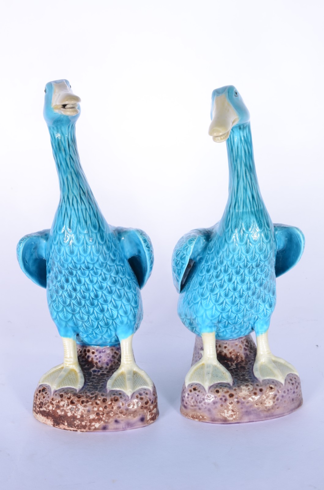 Par de patos de porcelana oriental azul turquesa. - foto 2 de 5