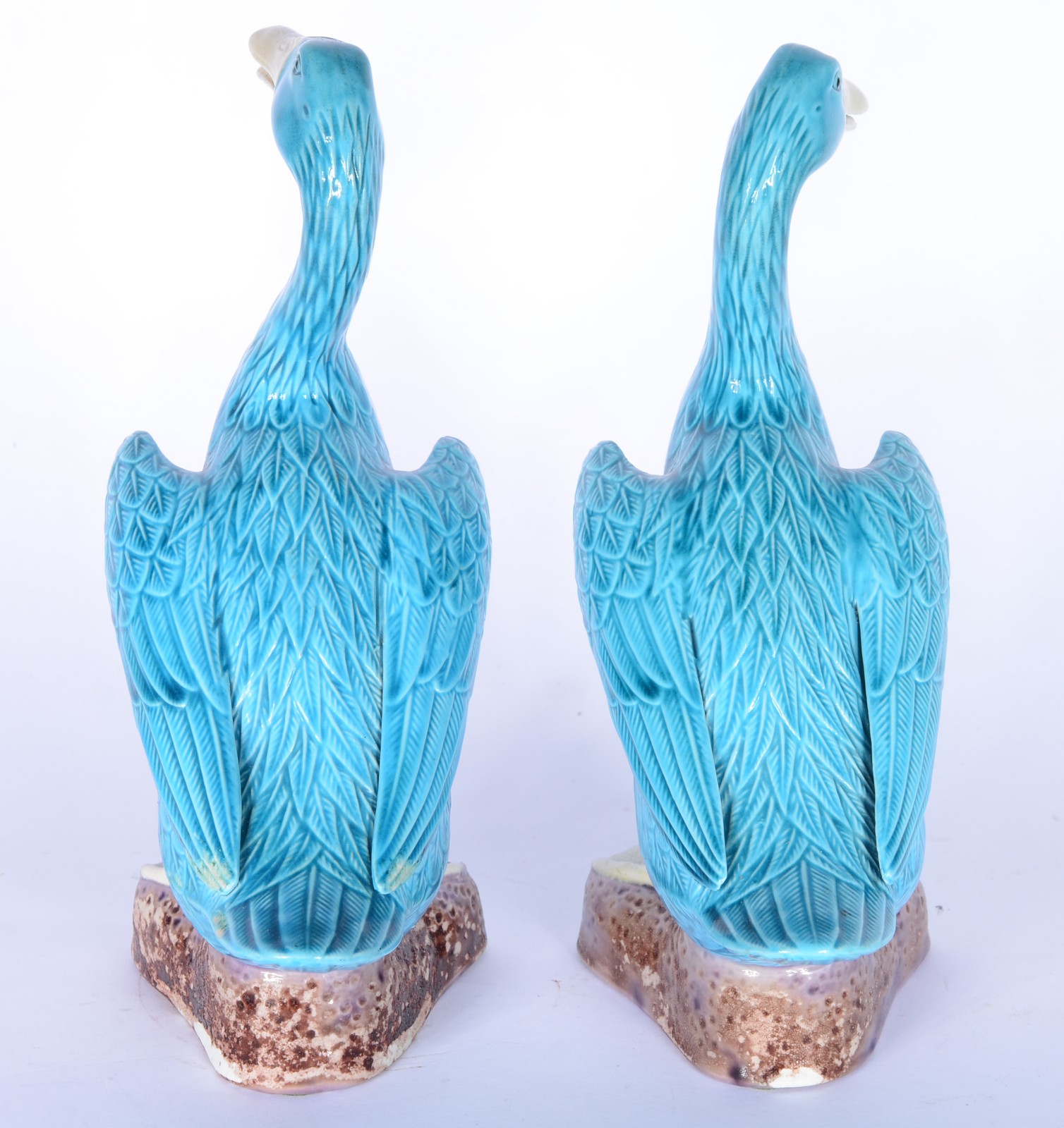 Par de patos de porcelana oriental azul turquesa. - foto 5 de 5