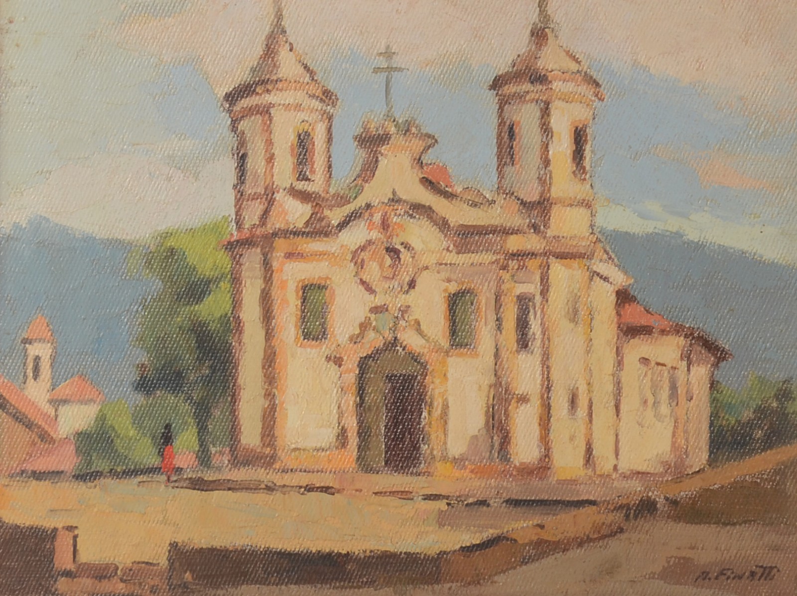 Antenor Finatti (1923), Paisagem com igreja - foto 1 de 5