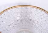 Bowl de cristal lapidação "tijolinho", borda de... - Bowl de cristal lapidação "tijolinho", borda de metal dourado.