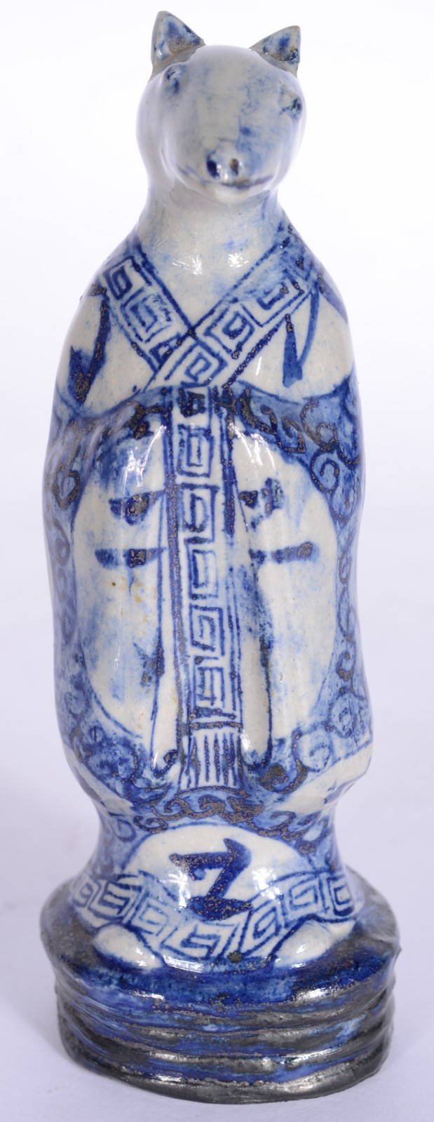 Escultura de porcelana azul e branca. - foto 2 de 7