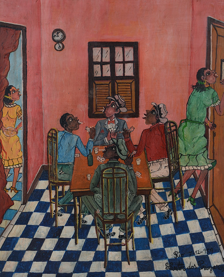 HEITOR DOS PRAZERES (1898 - 1966) - Jogo de cartas - ose - 38 x 46... - foto 2 de 3
