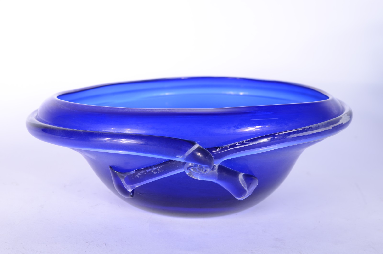 Centro de mesa de vidro decorativo na cor azul. - foto 1 de 6