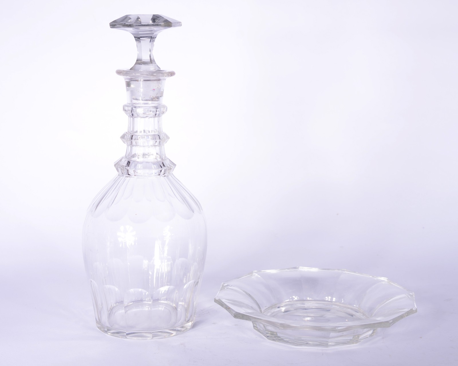 Antiga garrafa de cristal frances facetado com presentoir... - foto 3 de 8