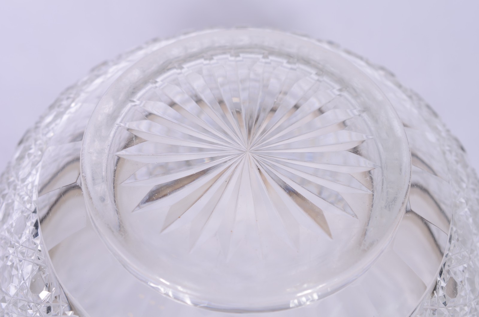 Bowl de cristal lapidação "tijolinho", borda de prata contrastada. - foto 7 de 7