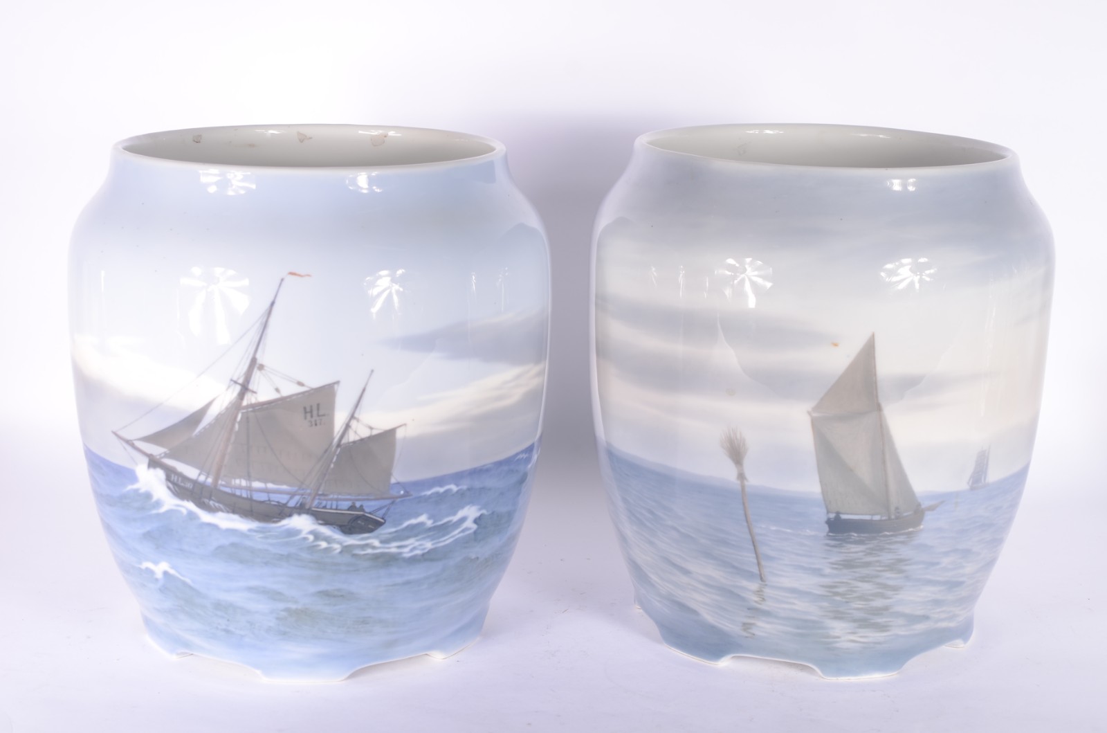 Par de cachepots de porcelana dinamarquesa "Royal Copenhagen"... - foto 1 de 8