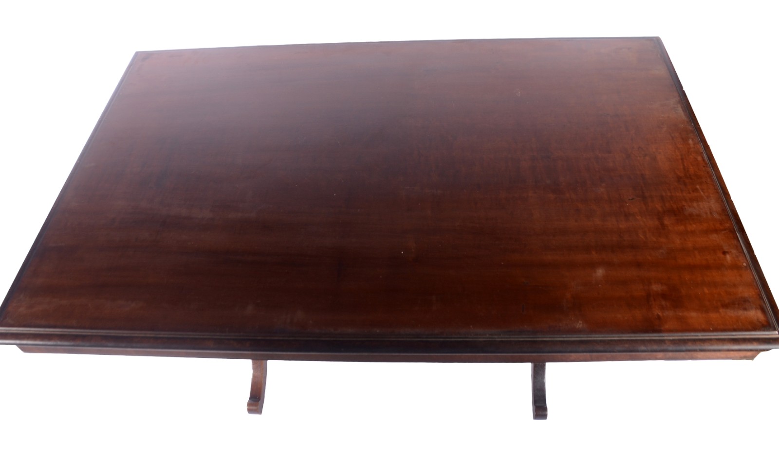 Mesa de jantar de madeira nobre, tampo retangular, base com duas... - foto 3 de 6