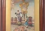 JOSEP TAPIRÓ (1836/1913), Living oriental - Aquarela. <br>Josep Tapiró i Baró (1836-1913), o primeiro pintor da Península Ibérica a instalar-se em Tânger, foi testemunha direta da extraordinária
