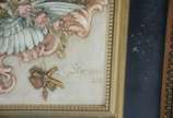 Karl Sterrer (Austria, 1844-1918), Escultor e P... - Par de placas de cerâmica policromada em relevo, pintadas à mão, representando figuras de escultor e pintora, da série Virtudes da Pintura e da ...