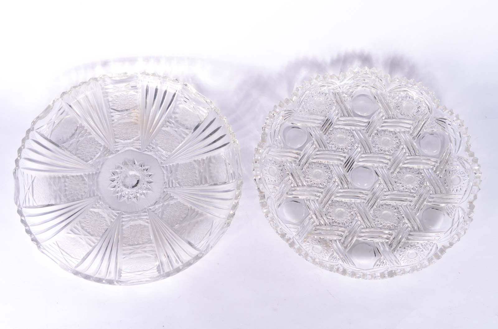 Dois pratos para bolo de cristal tcheco lapidado. - foto 2 de 9