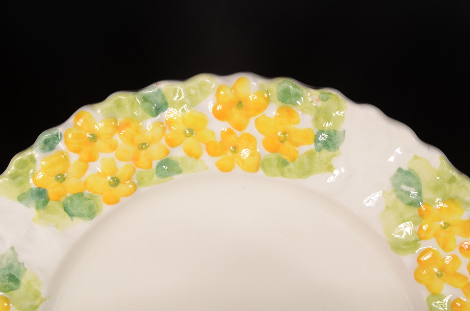 Serviço de jantar de cerâmica Weiss, borda verde e amarela com flores... - foto 2 de 4