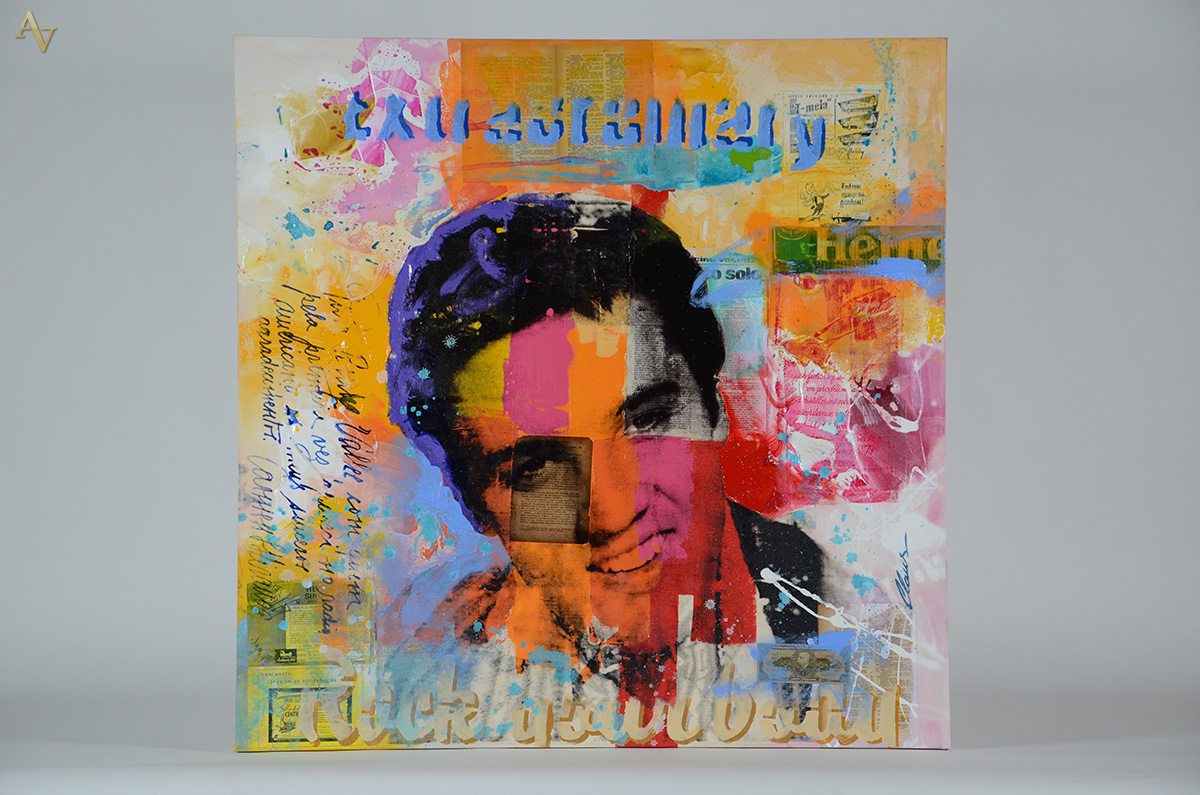 CLAUS COSTA (1971) - Elvis Presley - téc. mista - 120 x 120 - foto 1 de 4